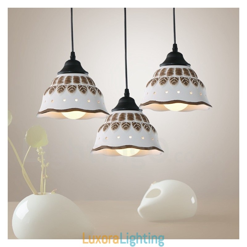 Designer Touch Decorative 1 Light Modern Contemporary Pendant Light with Ceramic Shade