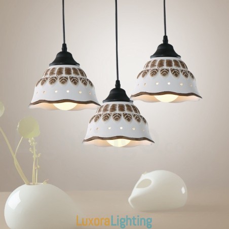Designer Touch Decorative 1 Light Modern Contemporary Pendant Light with Ceramic Shade