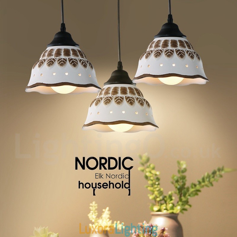 Designer Touch Decorative 1 Light Modern Contemporary Pendant Light with Ceramic Shade