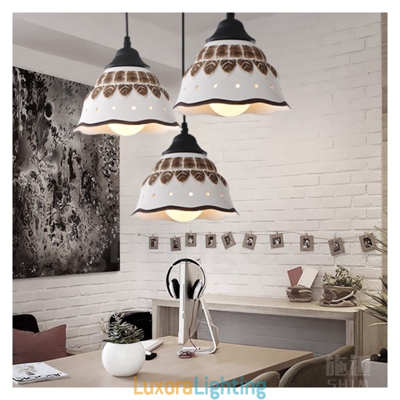 Designer Touch Decorative 1 Light Modern Contemporary Pendant Light with Ceramic Shade
