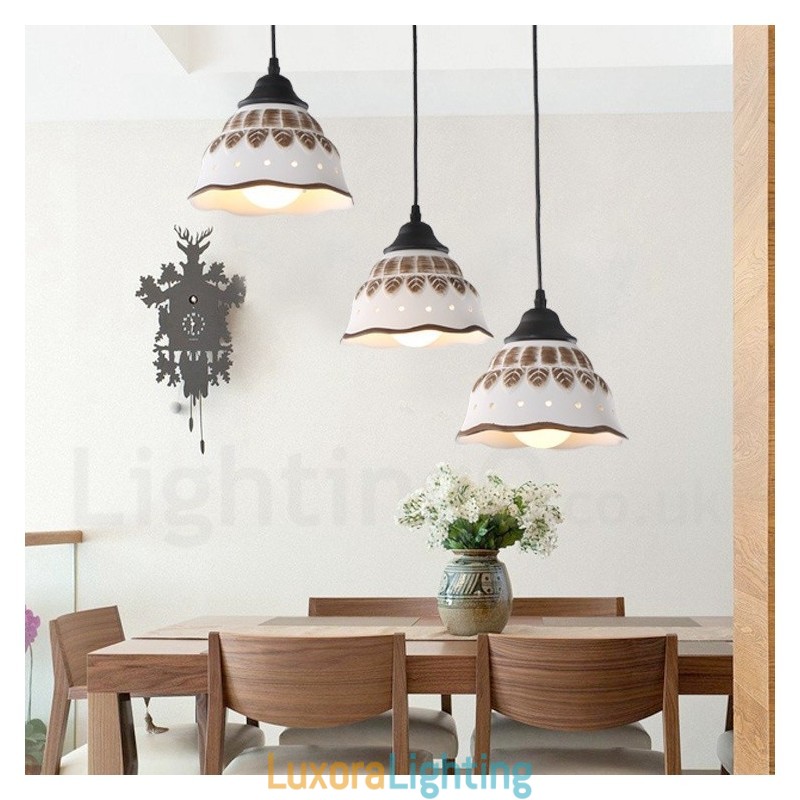 Designer Touch Decorative 1 Light Modern Contemporary Pendant Light with Ceramic Shade