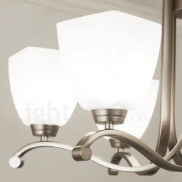 Designer Touch Decorative 6 Light Modern Contemporary Chandelier with Glass Shade