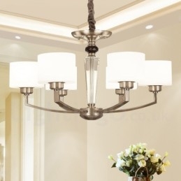 Designer Touch Decorative 6 Light Modern Contemporary Chandelier with Glass Shade