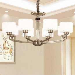 Designer Touch Decorative 6 Light Modern Contemporary Chandelier with Glass Shade