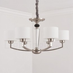 Designer Touch Decorative 6 Light Modern Contemporary Chandelier with Glass Shade