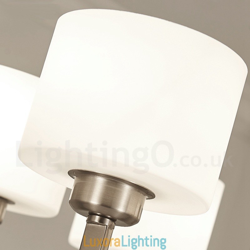 Designer Touch Decorative 6 Light Modern Contemporary Chandelier with Glass Shade