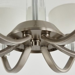 Designer Touch Decorative 6 Light Modern Contemporary Crystal Chandelier with Fabric Shade