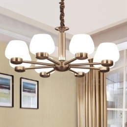 Designer Touch Decorative 8 Light Modern Contemporary Chandelier with Glass Shade