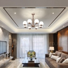 Designer Touch Decorative 8 Light Modern Contemporary Chandelier with Glass Shade