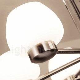 Designer Touch Decorative 8 Light Modern Contemporary Chandelier with Glass Shade