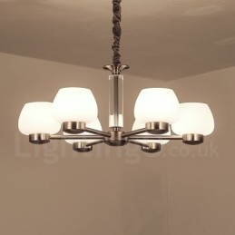 Designer Touch Decorative 6 Light Modern Contemporary Chandelier with Glass Shade