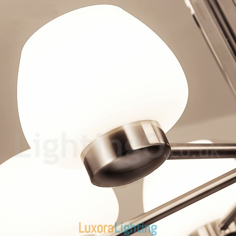 Designer Touch Decorative 6 Light Modern Contemporary Chandelier with Glass Shade