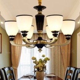 Designer Touch Decorative 6 Light Retro Traditional Zinc alloy Retro Chandelier with Glass Shade