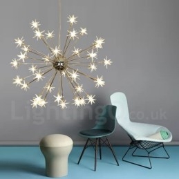 Designer Touch Decorative 32 Light Modern Contemporary Steel Pendant Light with Glass Shade
