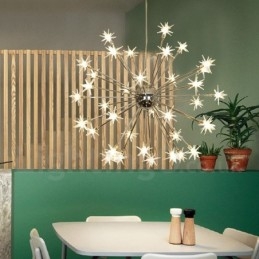 Designer Touch Decorative 32 Light Modern Contemporary Steel Pendant Light with Glass Shade