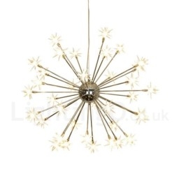 Designer Touch Decorative 32 Light Modern Contemporary Steel Pendant Light with Glass Shade
