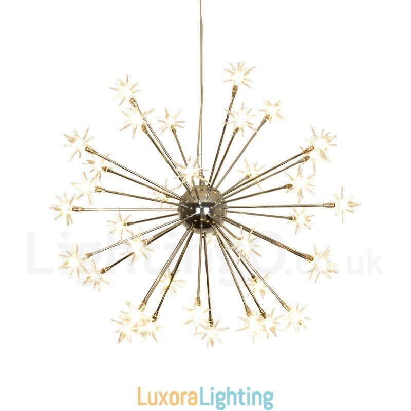Designer Touch Decorative 32 Light Modern Contemporary Steel Pendant Light with Glass Shade