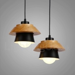 Designer Touch Decorative 1 Light Modern Contemporary Wood Pendant Light with Aluminum alloy Shade