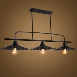 Designer Touch Decorative 3 Light Retro Rustic Steel Pendant Light with Steel Shade