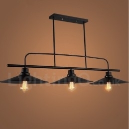 Designer Touch Decorative 3 Light Retro Rustic Steel Pendant Light with Steel Shade
