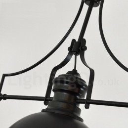 Designer Touch Decorative 3 Light Retro Rustic Steel Pendant Light with Steel Shade