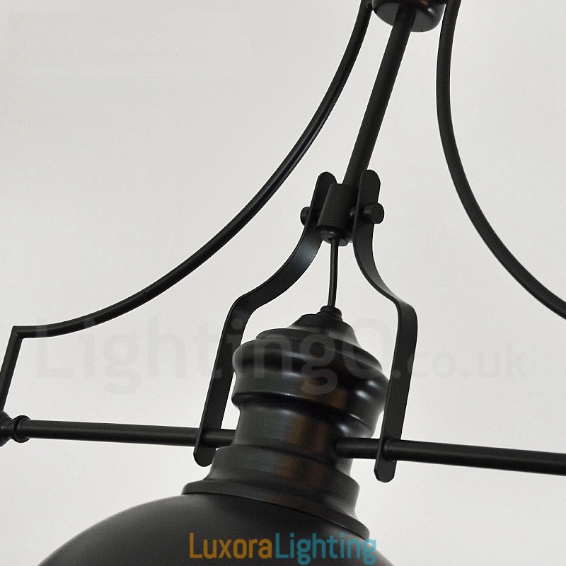 Designer Touch Decorative 3 Light Retro Rustic Steel Pendant Light with Steel Shade