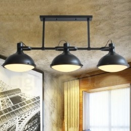 Designer Touch Decorative 3 Light Retro Rustic Steel Pendant Light with Glass Shade