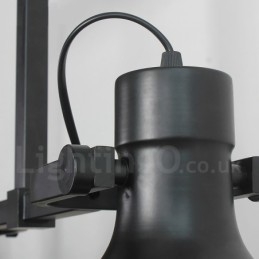 Designer Touch Decorative 3 Light Retro Rustic Steel Pendant Light with Glass Shade