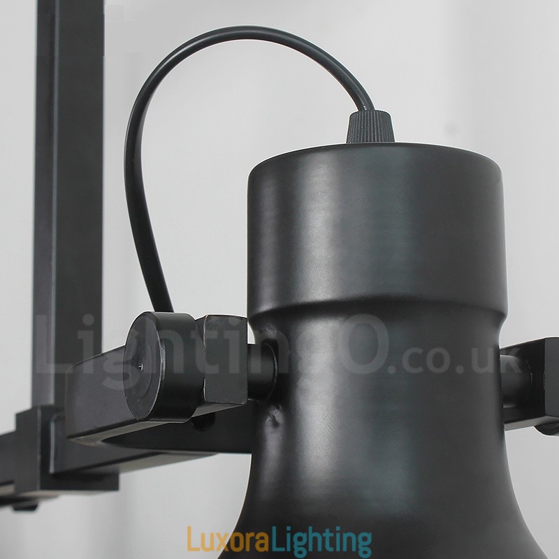 Designer Touch Decorative 3 Light Retro Rustic Steel Pendant Light with Glass Shade