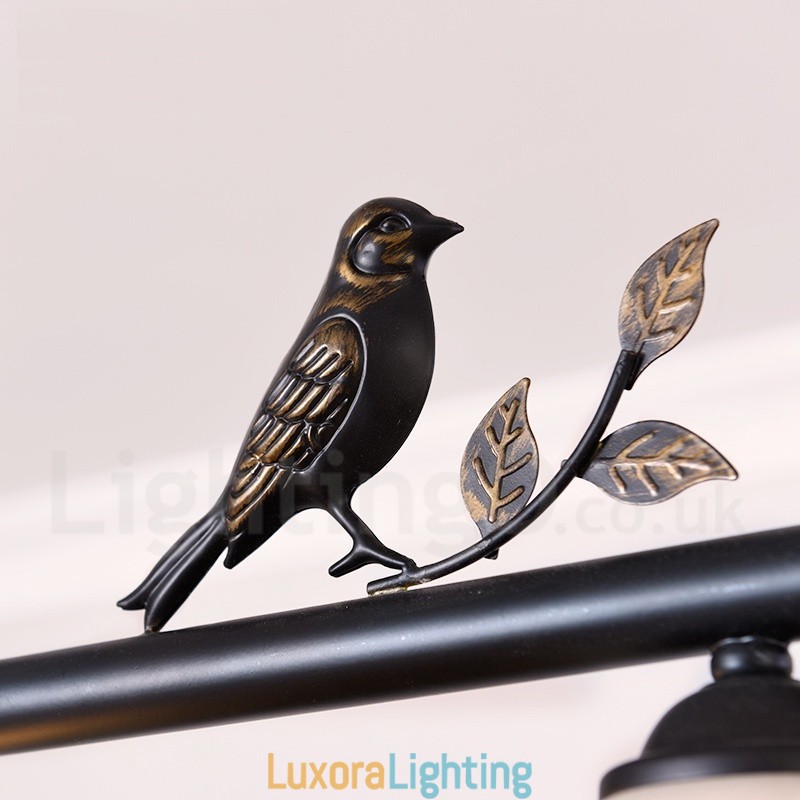 Designer Touch Decorative 3 Light Retro Rustic Steel Pendant Light with Glass Shade