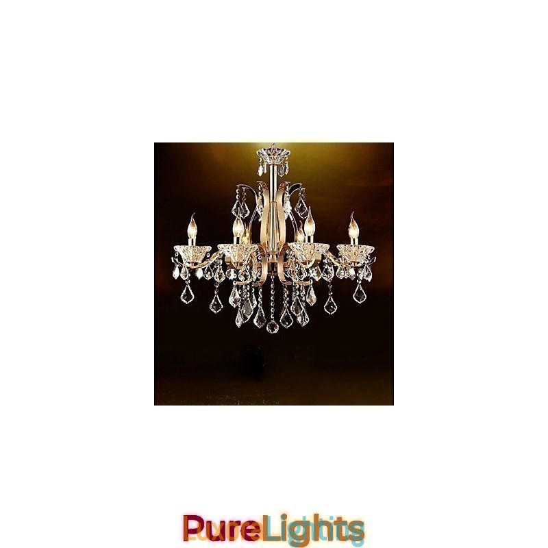 Designer Touch Decorative High Grade Gold Wrought Iron Crystal Chandelier 8 Lights