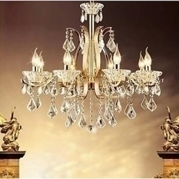 Designer Touch Decorative High Grade Gold Wrought Iron Crystal Chandelier 8 Lights
