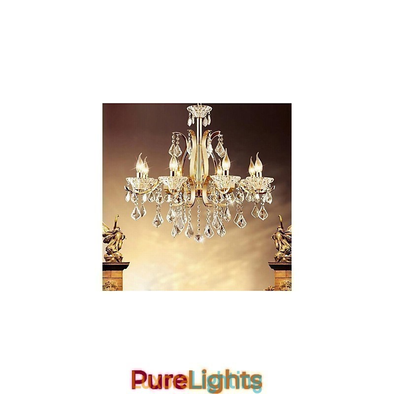 Designer Touch Decorative High Grade Gold Wrought Iron Crystal Chandelier 8 Lights