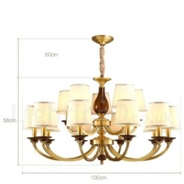 Designer Touch Decorative 15 Light Retro Rustic Luxury Brass Pendant Lamp Chandelier with Glass Shade