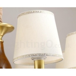 Designer Touch Decorative 6 Light Retro Rustic Luxury Brass Pendant Lamp Chandelier with Glass Shade