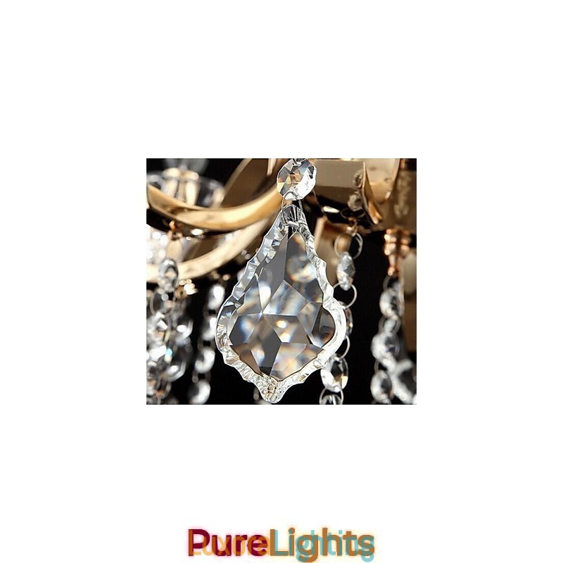Designer Touch Decorative High Grade Gold Wrought Iron Crystal Chandelier 8 Lights