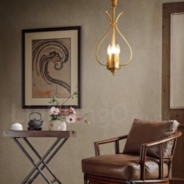 Designer Touch Decorative 4 Light Retro Rustic Luxury Brass Pendant Lamp Chandelier