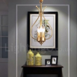 Designer Touch Decorative 4 Light Retro Rustic Luxury Brass Pendant Lamp Chandelier
