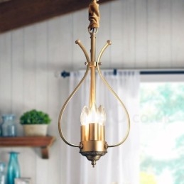 Designer Touch Decorative 4 Light Retro Rustic Luxury Brass Pendant Lamp Chandelier