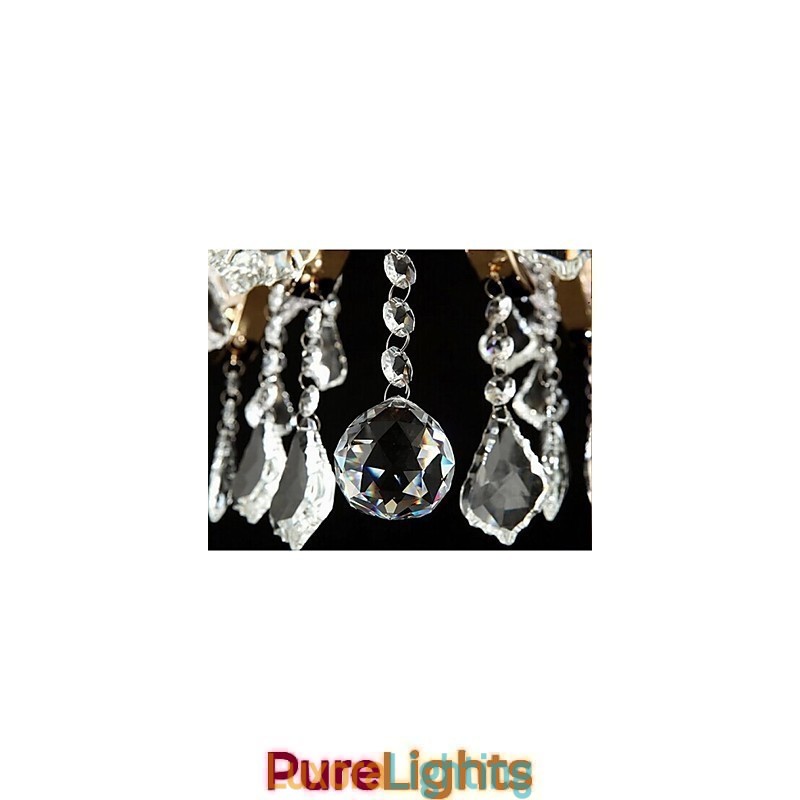 Designer Touch Decorative High Grade Gold Wrought Iron Crystal Chandelier 8 Lights