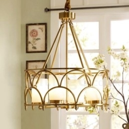 Designer Touch Decorative 4 Light Retro Rustic Luxury Brass Pendant Lamp Chandelier with Glass Shade