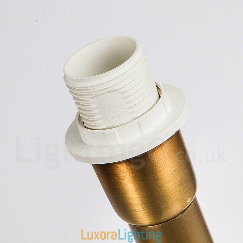 Designer Touch Decorative 6 Light Retro Rustic Luxury Brass Pendant Lamp Chandelier with Fabric Shade