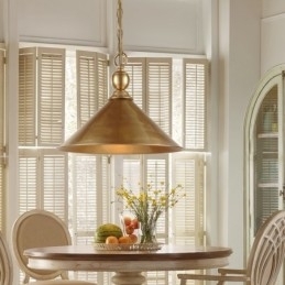 Designer Touch Decorative 1 Light Retro Rustic Luxury Brass Pendant Lamp Chandelier with Brass Shade