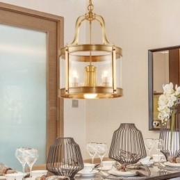 Designer Touch Decorative 5 Light Retro Rustic Luxury Brass Pendant Lamp Chandelier with Glass Shade