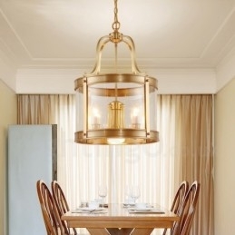 Designer Touch Decorative 5 Light Retro Rustic Luxury Brass Pendant Lamp Chandelier with Glass Shade