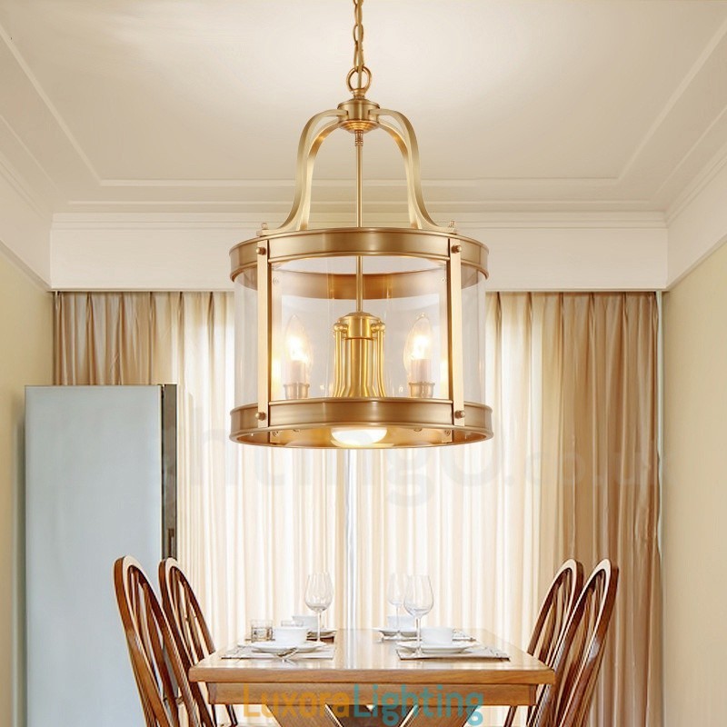 Designer Touch Decorative 5 Light Retro Rustic Luxury Brass Pendant Lamp Chandelier with Glass Shade