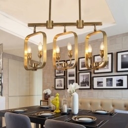 Designer Touch Decorative 6 Light Retro Rustic Luxury Brass Pendant Lamp Chandelier