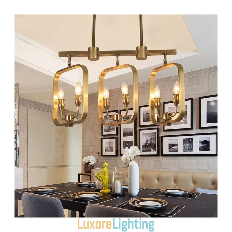 Designer Touch Decorative 6 Light Retro Rustic Luxury Brass Pendant Lamp Chandelier