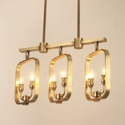 Designer Touch Decorative 6 Light Retro Rustic Luxury Brass Pendant Lamp Chandelier