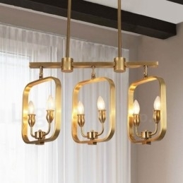 Designer Touch Decorative 6 Light Retro Rustic Luxury Brass Pendant Lamp Chandelier